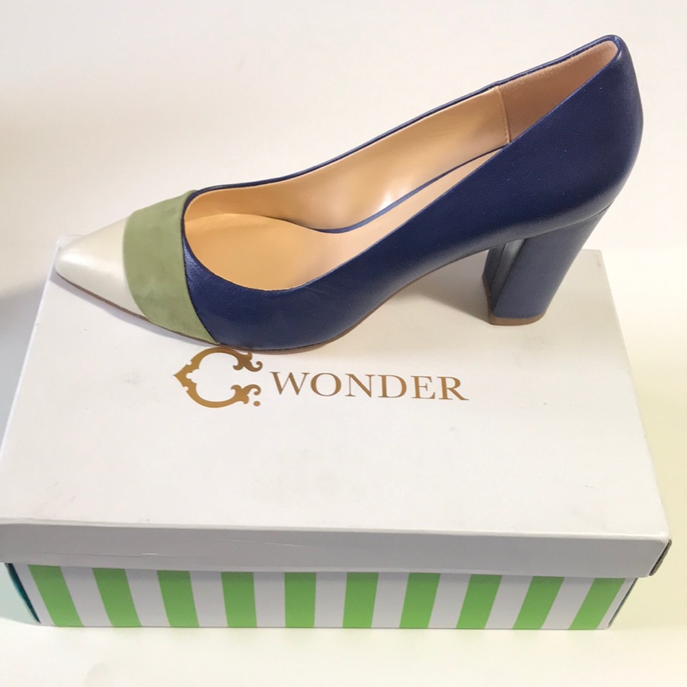 C Wonder Jillian Leather and Suede Pumps with Toe Detail - Picture 7 of 8